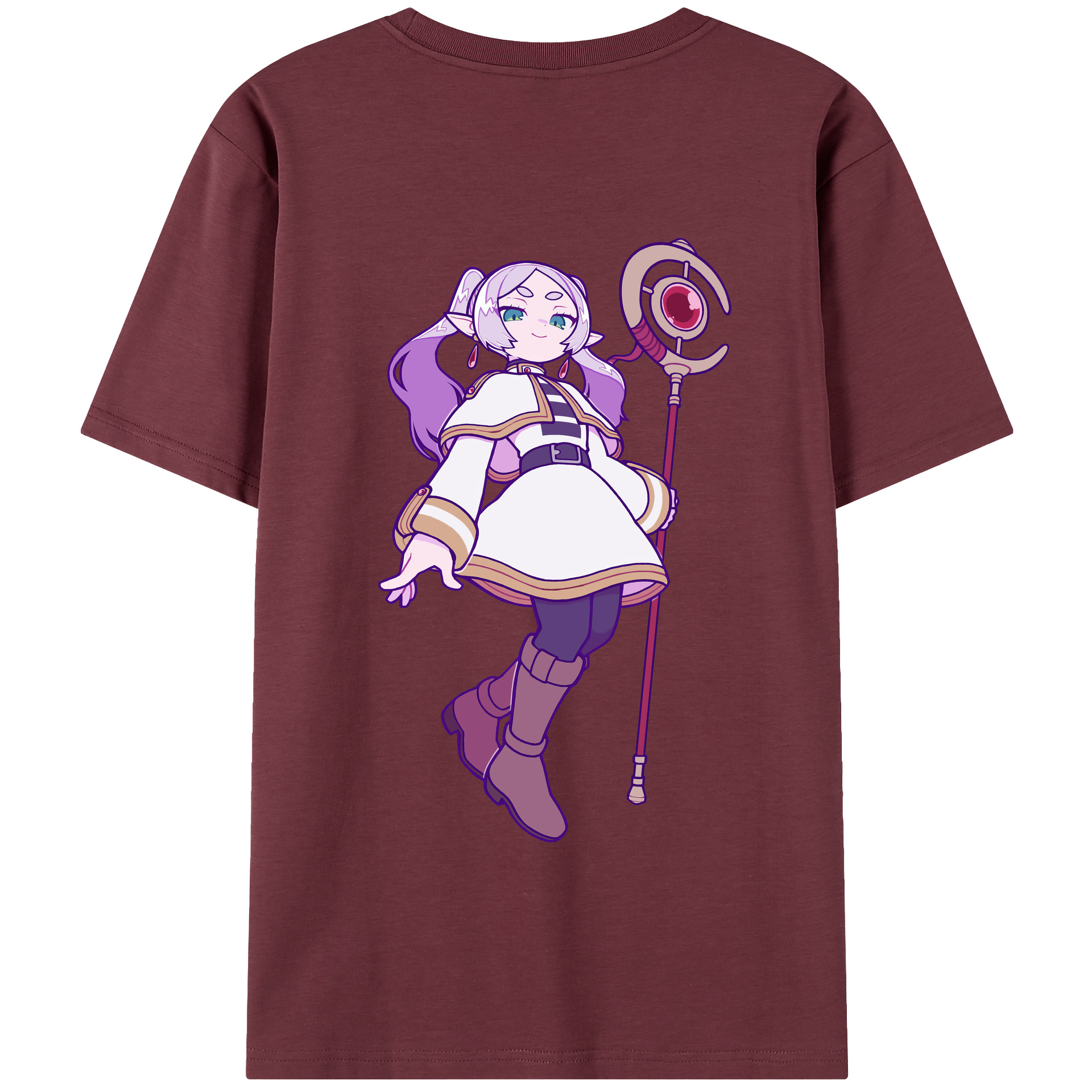 （画像用） 葬送のフリーレン Frieren 綿100％半袖Tシャツ（背面プリント）